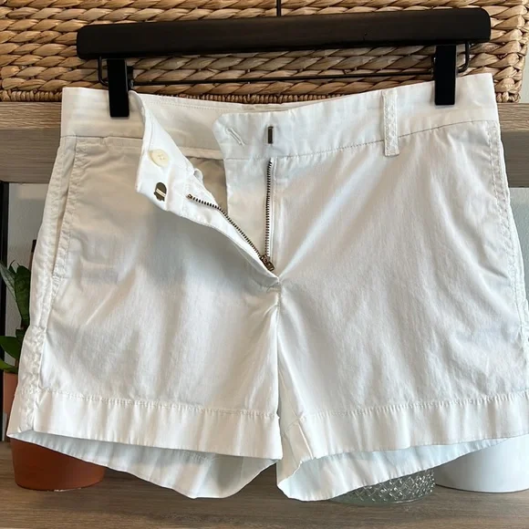 J. Crew Mid-Rise White Stretch Cotton Chino Pocket Shorts, 2 - Picture 5 of 7